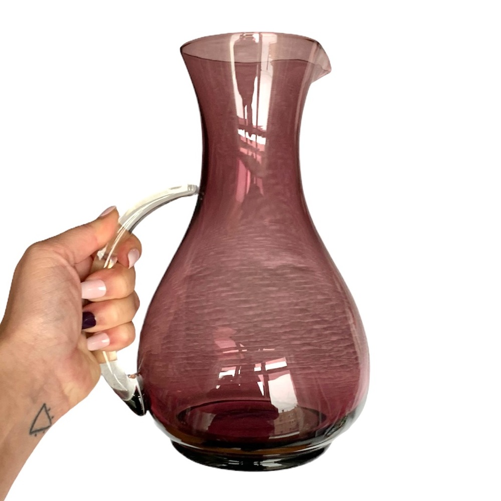 Vintage amethyst purple wine/water glass carafe pitcher